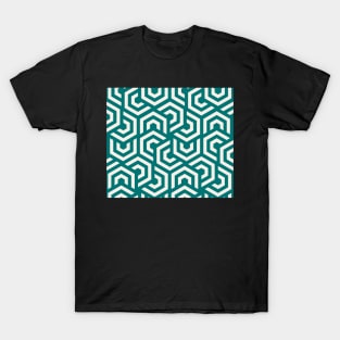 Hypnotic Hexagon in Pine Green T-Shirt